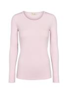 Plain Tee W Tops T-shirts & Tops Long-sleeved Pink MarMar Copenhagen