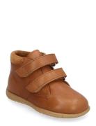 Shoes - Flat - With Velcro Høye Sneakers Brown ANGULUS