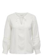 Carmibel Life Ls V-Neck Blouse Wvn Tops Blouses Long-sleeved White ONL...