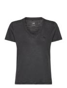 V Neck Tee Tops T-shirts & Tops Short-sleeved Black Lee Jeans