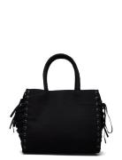 Lacing Cotton Handbag Bags Top Handle Bags Black Monki