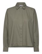 Gigi Oxford Shirt Tops Shirts Long-sleeved Khaki Green Ahlvar Gallery