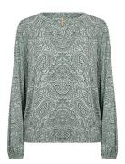 Sc-Marica Aop Tops Blouses Long-sleeved Green Soyaconcept