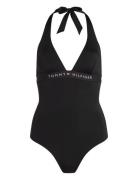 Halter Piece Badedrakt Badetøy Black Tommy Hilfiger