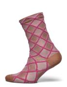 Alicia Glitter Socks Lingerie Socks Regular Socks Pink Mp Denmark