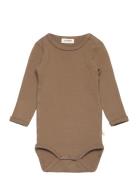 Nbfthoro Hif Ls Slim Body Lil Bodies Long-sleeved Brown Lil'Atelier