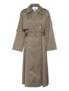 Kbtitte Coat Trench Coat Kåpe Khaki Green Karen By Simonsen