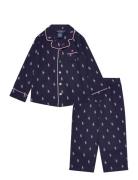 S6-Sleepwear Pant Set Pyjamas Sett Navy Ralph Lauren Kids