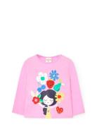 Long Sleeves T-Shirt Tops T-shirts Long-sleeved T-shirts Pink Boboli