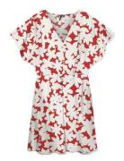 Vmdicthe S/L V-Neck Short Dress Wvn Ga Kort Kjole Red Vero Moda