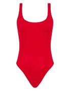 Swim Wirefree T-Shirt Swimsuit Badedrakt Badetøy Red Chantelle Beach