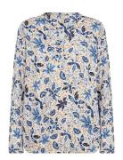 Sc-Felicity Aop Tops Blouses Long-sleeved Blue Soyaconcept