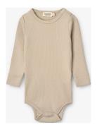 Plain Body Ls Bodies Long-sleeved Beige MarMar Copenhagen