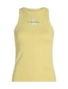 Monologo Rib Tank Top Tops T-shirts & Tops Sleeveless Yellow Calvin Kl...