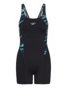 Womens Hyperboom Splice Legsuit Badedrakt Badetøy Black Speedo