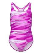 Girls Hyperboom Allover Medalist Sport Swimsuits Pink Speedo