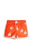 Sailing Boats Aop Swim Shorts Badeshorts Orange Mini Rodini