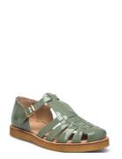 Sandals - Flat - Closed Toe - Op Flate Sandaler Green ANGULUS