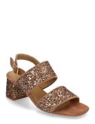 Sandals - Block Heels Sandal Med Hæl Brown ANGULUS