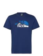 M Ss Mountain Line Tee Sport T-shirts Short-sleeved Blue The North Fac...