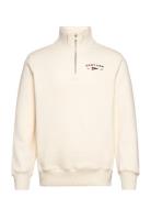 Graphic Half Zip Designers Sweat-shirts & Hoodies Sweat-shirts Cream G...