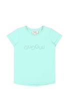 Logo T-Shirt Tops T-shirts Short-sleeved Blue Gugguu