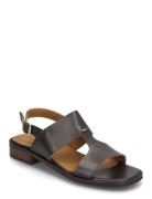 Sandals - Flat Flate Sandaler Black ANGULUS
