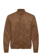 Suede-Effect Bomber Jacket Bomberjakke Jakke Brown Mango