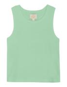 Top Rib Tops T-shirts Sleeveless Green Creamie