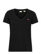 Perfect Vneck Caviar Cotton Tops T-shirts & Tops Short-sleeved Black L...