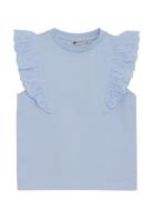 T-Shirt Ruffle Tops T-shirts Sleeveless Blue Daily 7