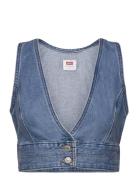 Raine Denim Crop Top Check You Tops Crop Tops Sleeveless Crop Tops Blu...