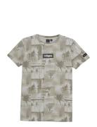 T-Shirt Ibj All Over Print Tops T-shirts Short-sleeved Grey Indian Blu...
