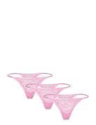 Brief Jennie Lace Thong 3 Pack Stringtruse Undertøy Pink Lindex