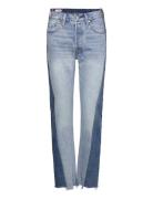 501 Jeans Spliced Ab855 Medium Bottoms Jeans Straight-regular Blue Lev...