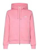 Reg Tonal Shield Zip Hoodie Tops Sweat-shirts & Hoodies Hoodies Pink G...