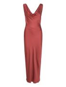 Disa Satin Dress Knelang Kjole Red Twist & Tango