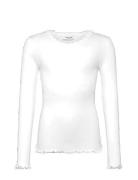 Rkbalta Modal Ls Lace T-Shirt Tops T-shirts Long-sleeved T-shirts Whit...