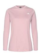 W L/S Simple Dome Tee Sport T-shirts & Tops Long-sleeved Pink The Nort...