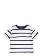 Striped Cotton T-Shirt Tops T-shirts Short-sleeved White Mango