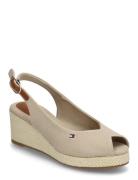 Flag Mid Wedge Espad Slingback Sandal Med Hæl Espadrilles Cream Tommy ...