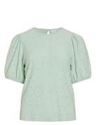 Vikally O-Neck 2/4 Top - Noos Tops Blouses Short-sleeved Green Vila