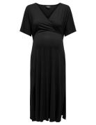 Olmamaze S/S All In Nursing Dress Knelang Kjole Black Only Maternity