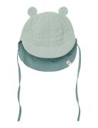 Summer Hat Ears Muslin Solhatt Green Huttelihut