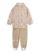 Rainwear Set - Aop Outerwear Rainwear Rainwear Sets Beige CeLaVi