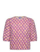 Angiecras Blouse Tops Blouses Short-sleeved Pink Cras