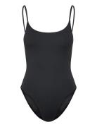 Swim Open Back -Piece Bikini Black Organic Basics