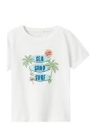 Nmmvux Ss Top Tops T-shirts Short-sleeved White Name It