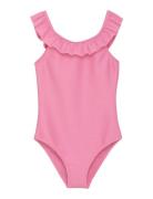 Swimsuit Solid Badedrakt Badetøy Pink Creamie