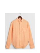 Reg Gmnt Dyed Linen Shirt Tops Shirts Casual Orange GANT